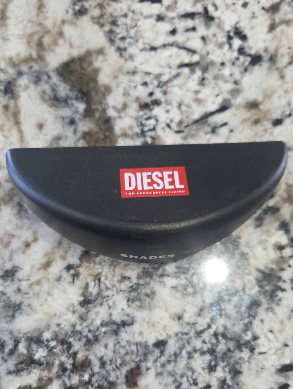 Diesel Black Sunglasses Case with Red Logo Patch